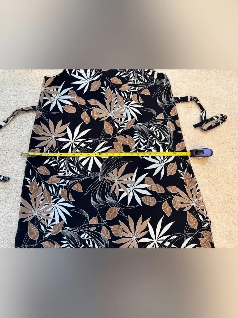Island Girl Sleeveless Black & Tan Tropical Print Maxi Dress Size 1X
